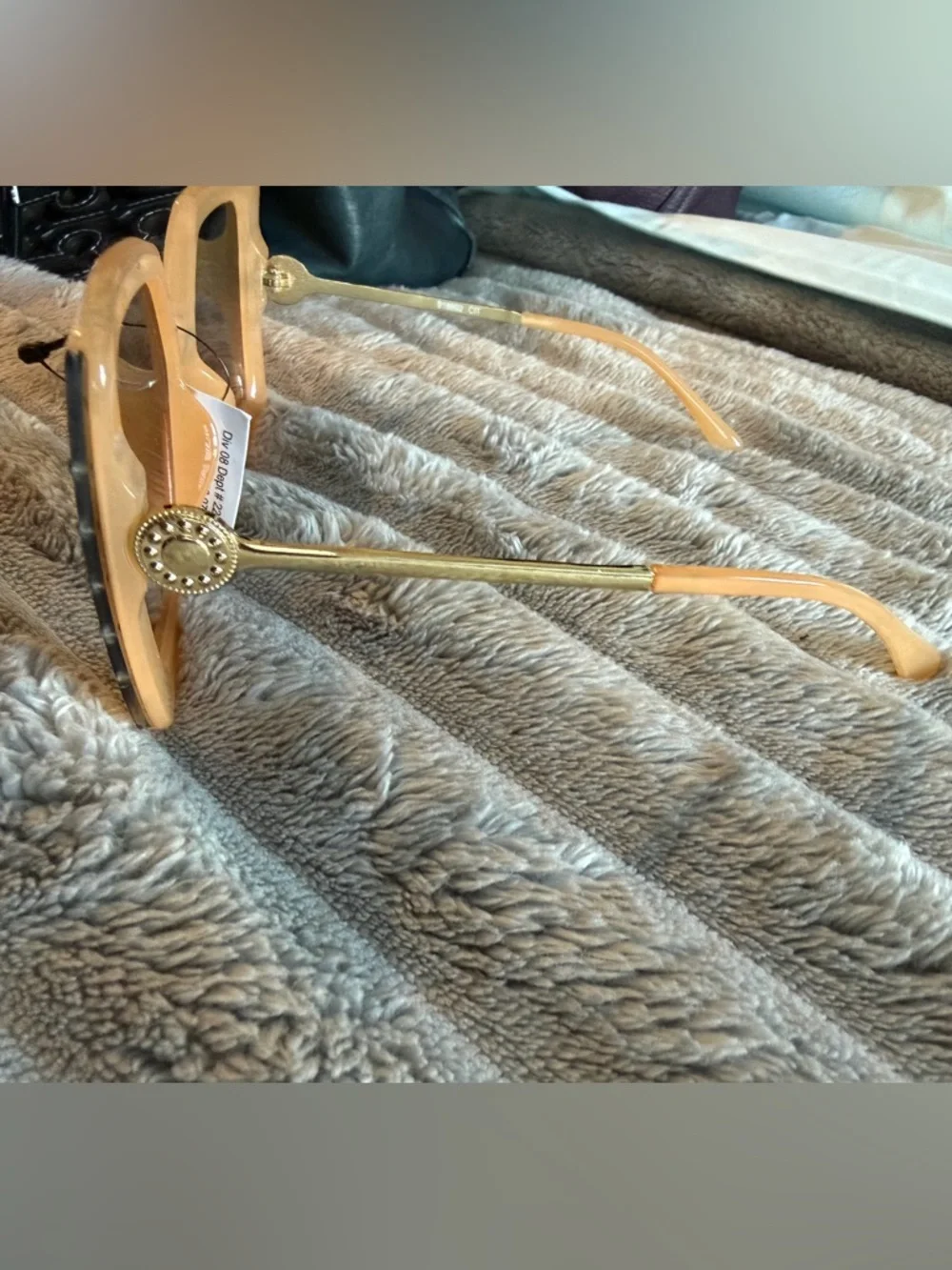 Fashion Hexagon Sunglasses - Amber Frame, Brown Lenses - Picture 2 of 4